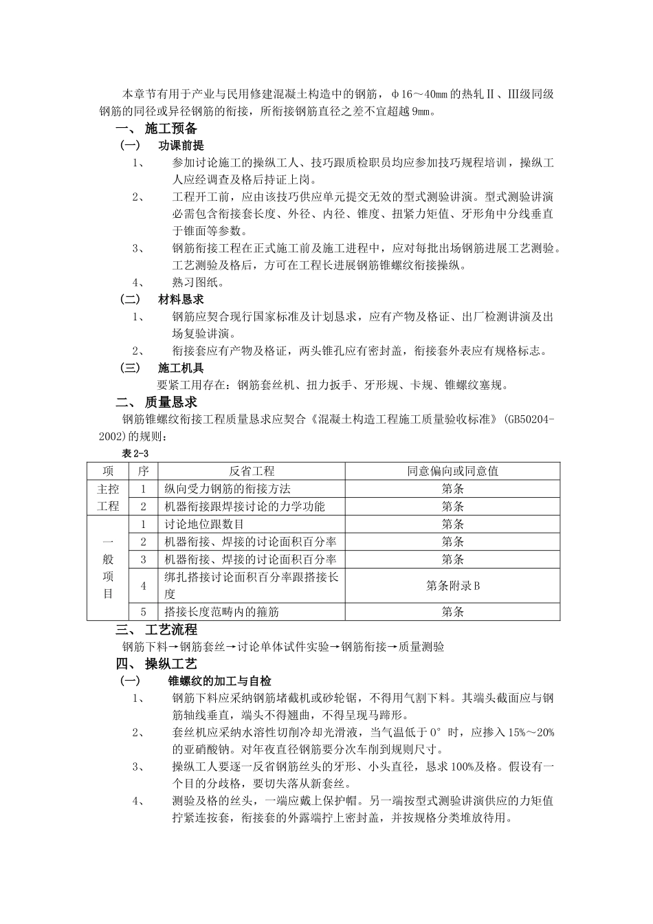 建筑行业003钢筋锥螺纹连接工程 _第1页
