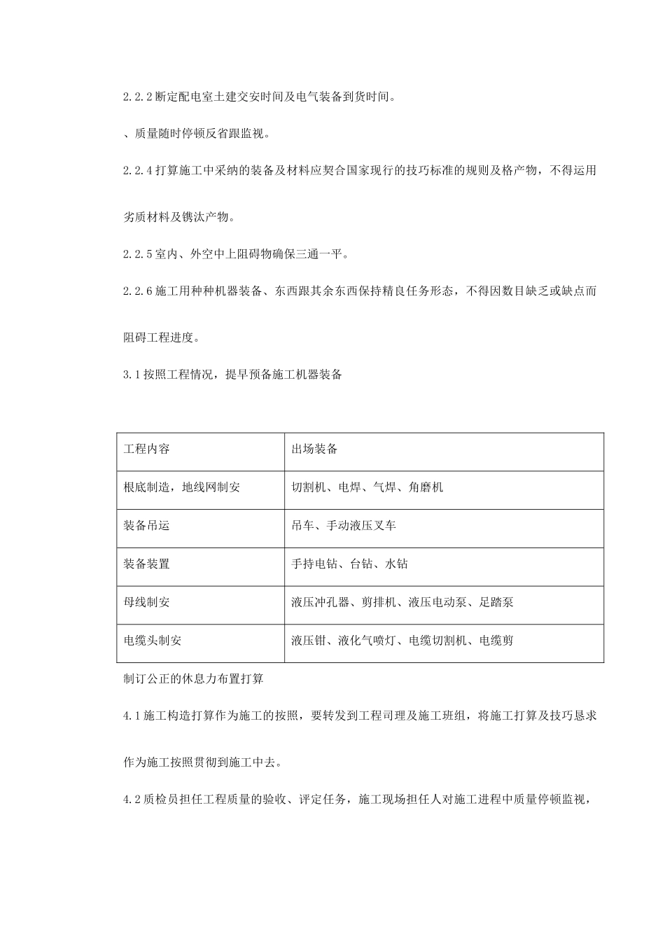建筑行业0034 某变配电室改造工程施工组织设计 _第3页