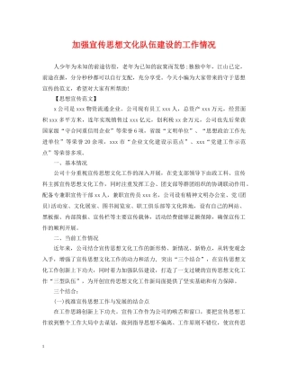 加强宣传思想文化队伍建设的工作情况 