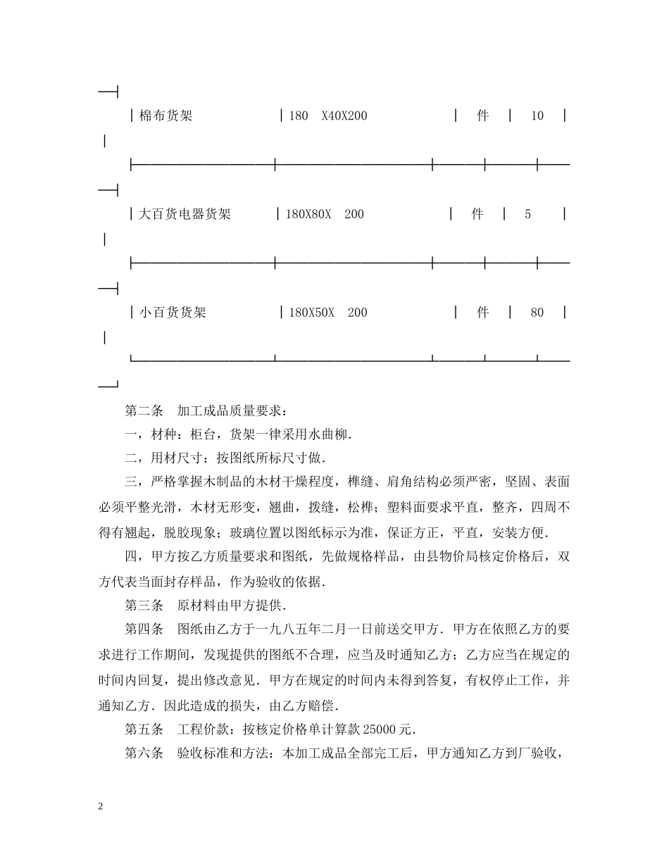 加工承揽合同（2） _第2页