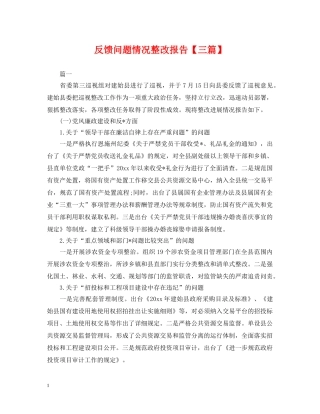 反馈问题情况整改报告【三篇】 