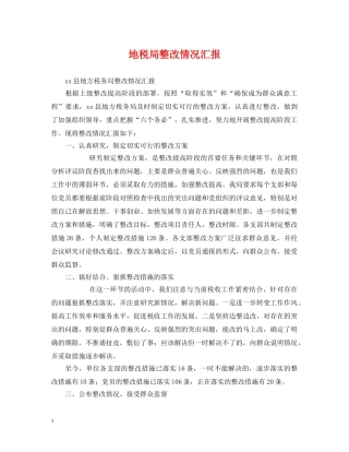 地税局整改情况汇报 