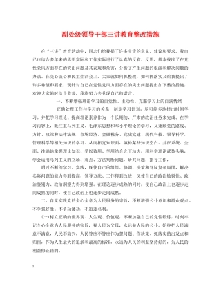 副处级领导干部三讲教育整改措施