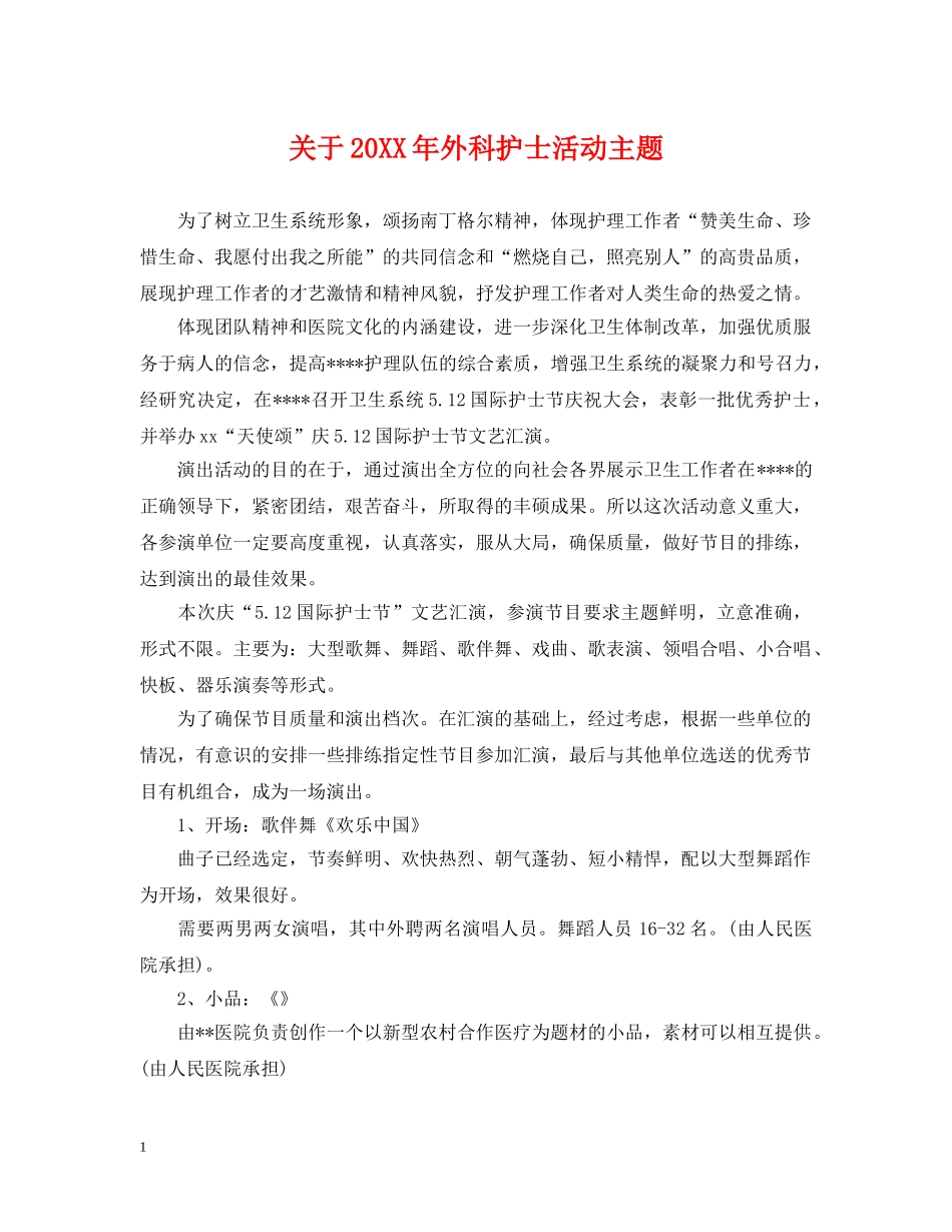 关于20XX年外科护士活动主题_第1页
