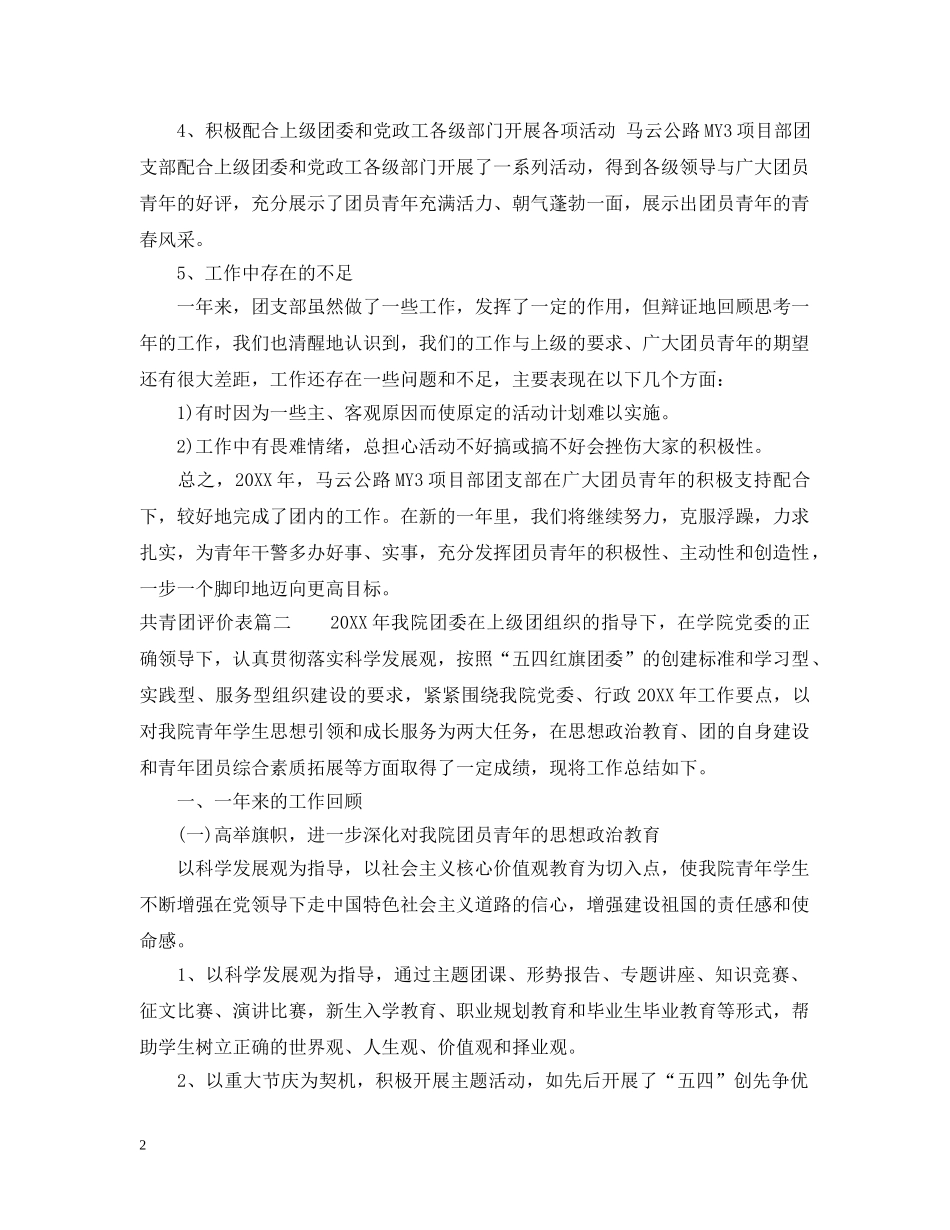 共青团评价表_第2页