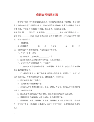 借调合同锦集5篇