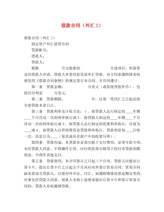 借款合同（外汇1） (2)