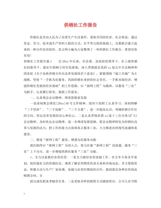 供销社工作报告