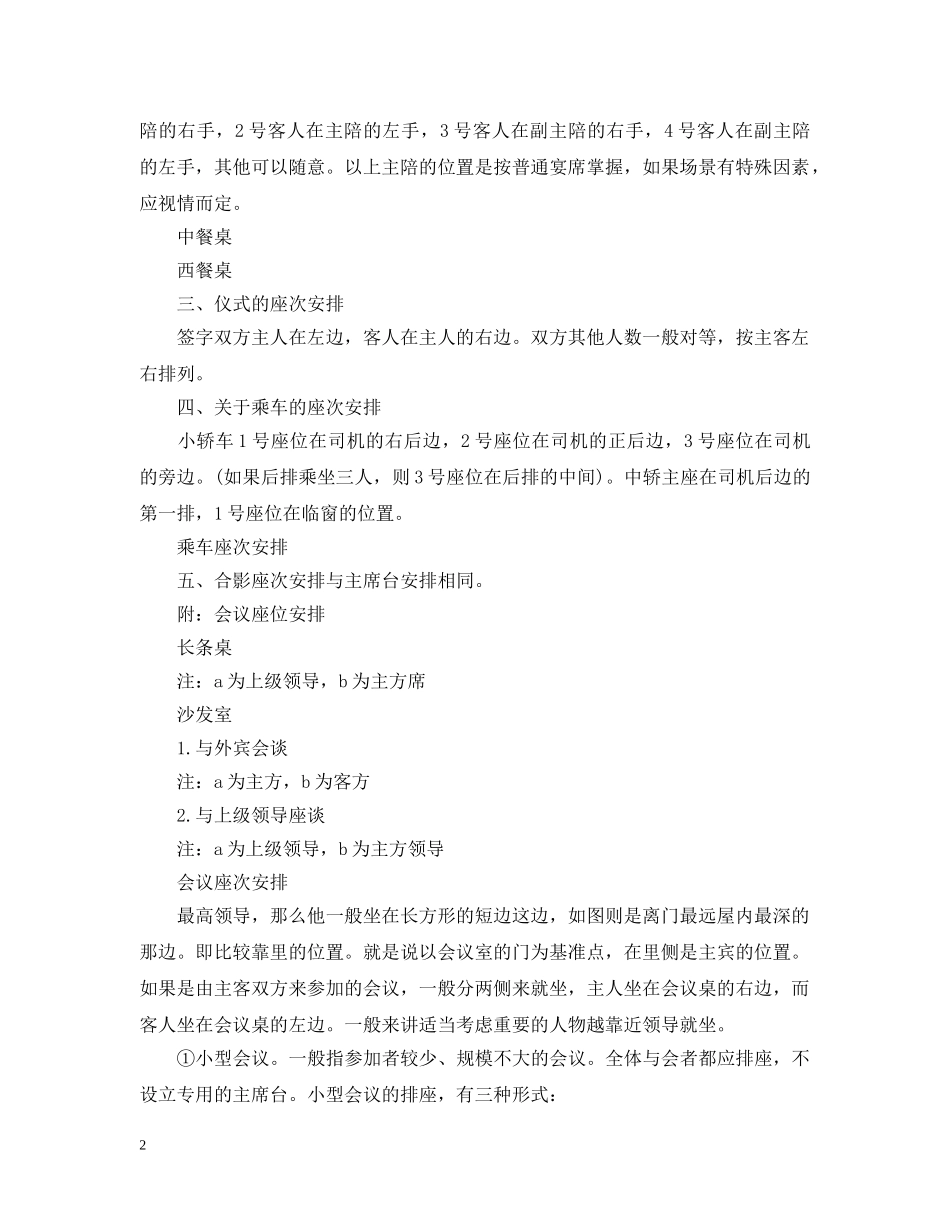 会议座次安排常识必学_第2页