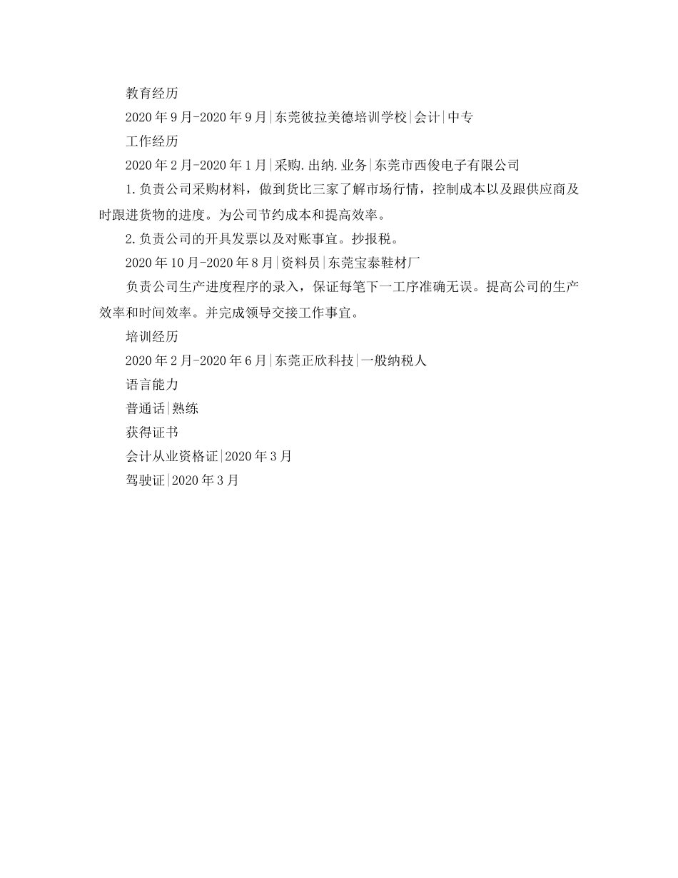 会计最新个人简历范文_第3页