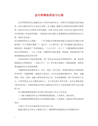 会计师事务所实习心得