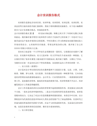 会计实训报告格式