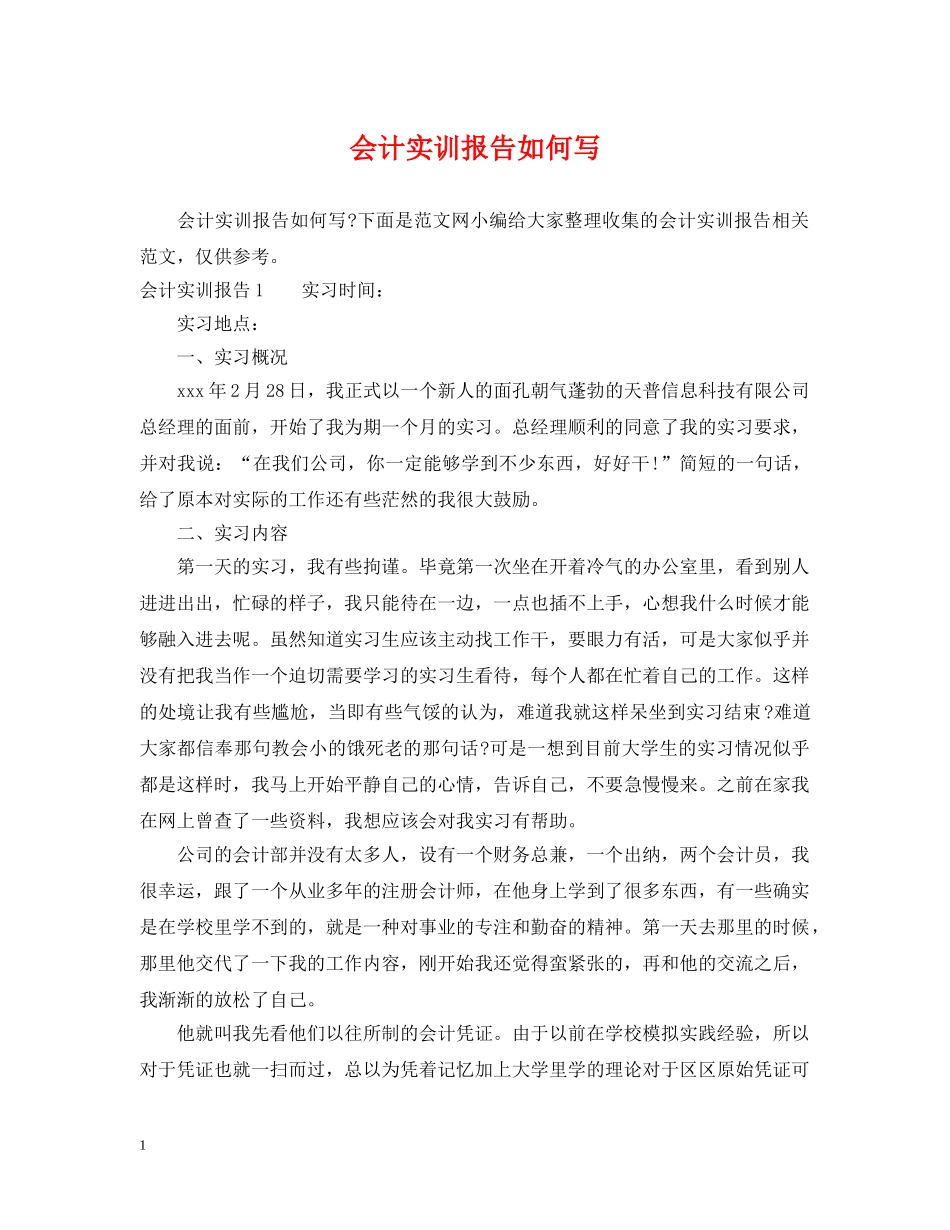 会计实训报告如何写_第1页