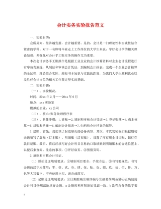 会计实务实验报告范文