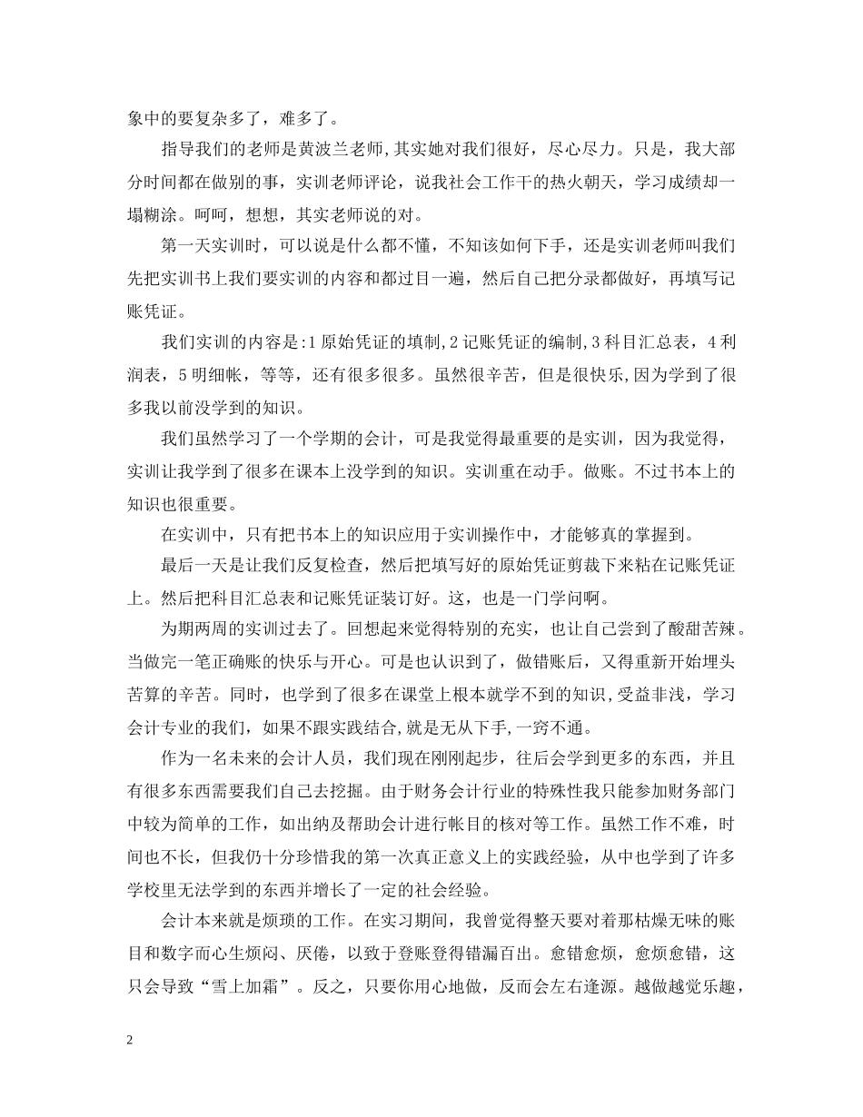 会计基础实训报告怎么写_第2页