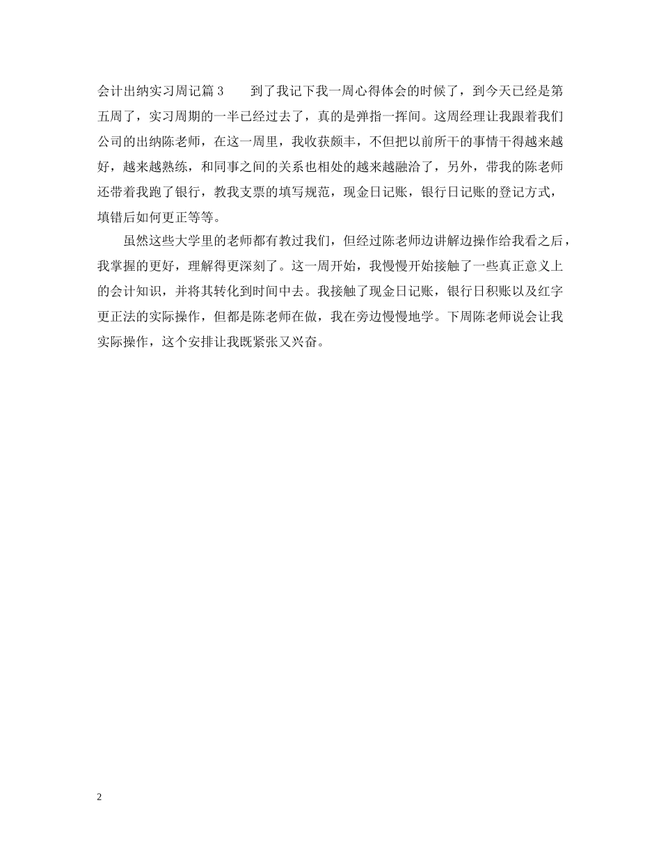 会计出纳实习周记_第2页