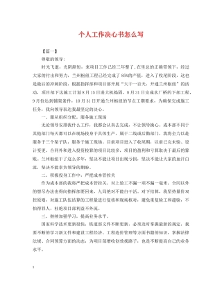 个人工作决心书怎么写