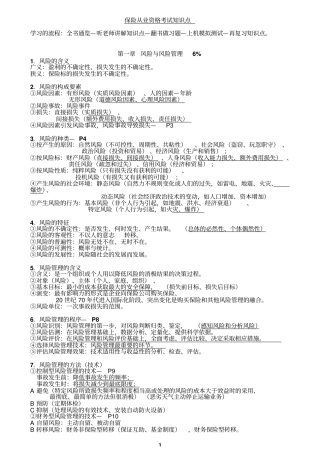 -保险代理人从业资格考试主要知识点