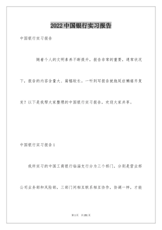 2024中国银行实习报告_2