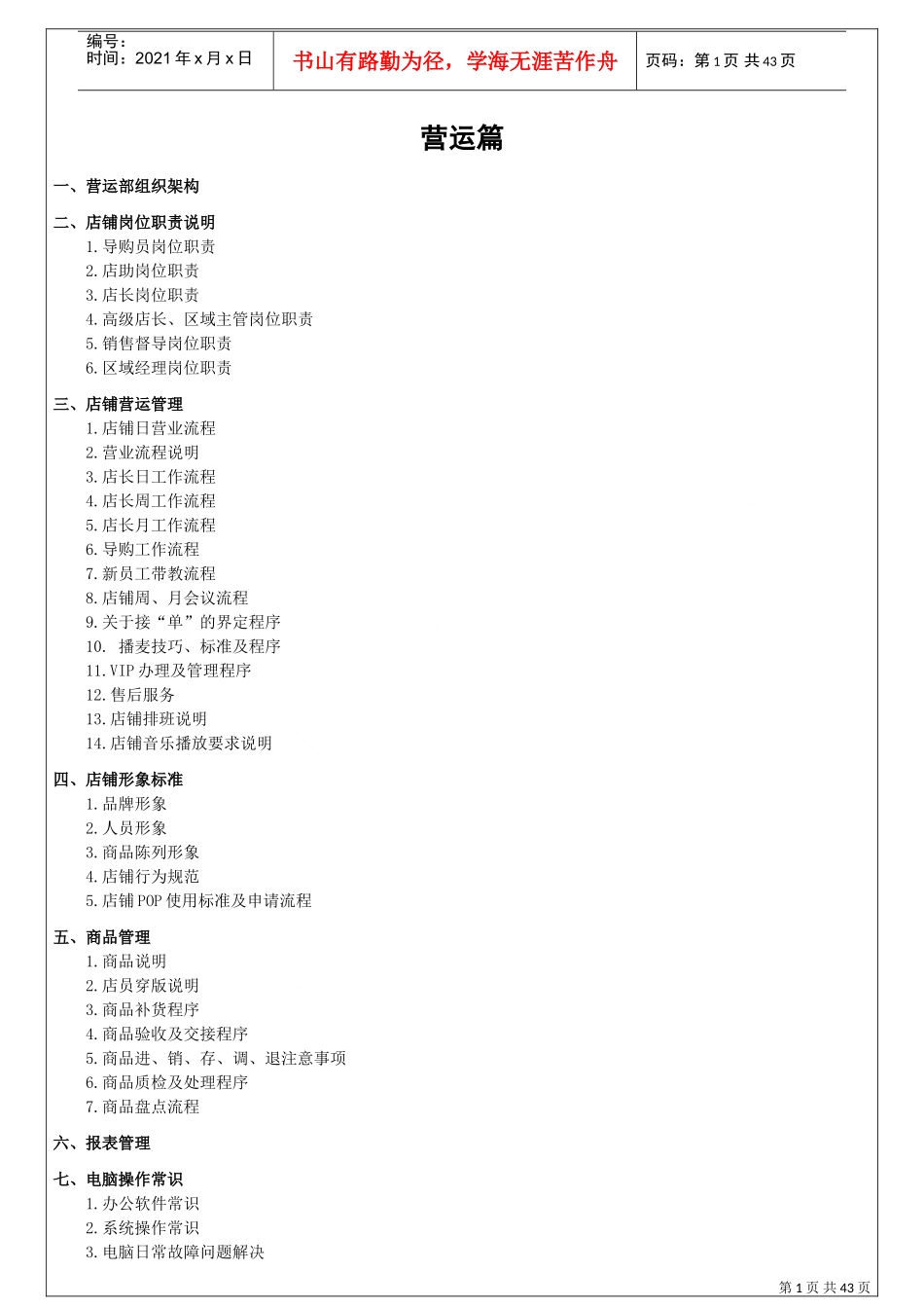 营运手册之从职责到日常工作细则_第1页