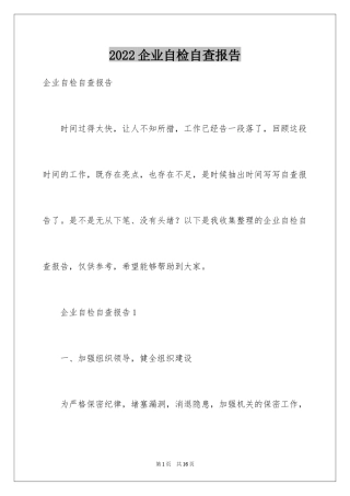 2024企业自检自查报告_1