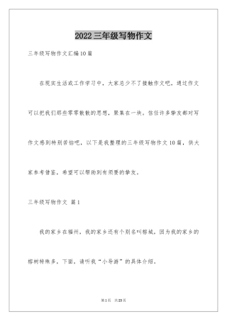 2024三年级写物作文_15