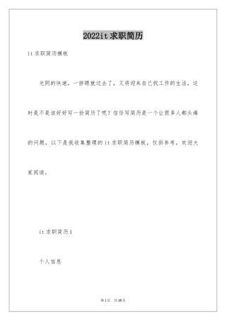 2024it求职简历