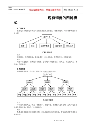 现有销售的四种模式