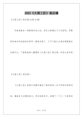 2024《大国工匠》观后感_2