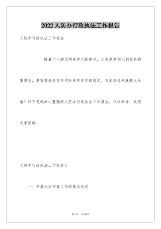 2024人防办行政执法工作报告