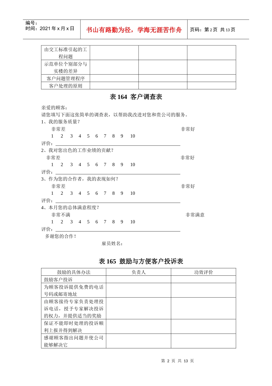 客户关系营销管理表160-195_第2页