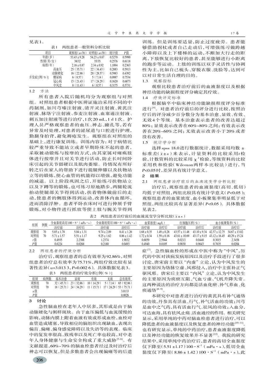 中医康复护理措施对脑血栓患者血液黏度及神经功能影响-周淑丽_第2页