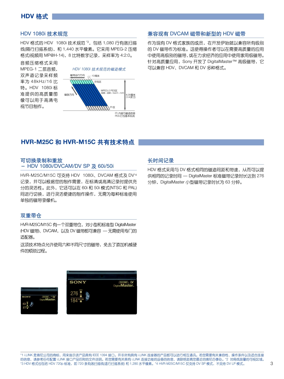 HVR-M15C   高清晰度数字磁带录像机_第3页