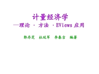计量经济学滞后变量模型
