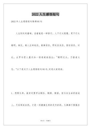 2024人生感悟短句_19