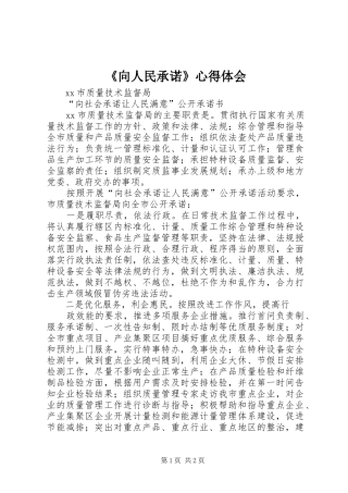 《向人民承诺》心得体会