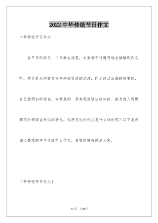 2024中华传统节日作文_28