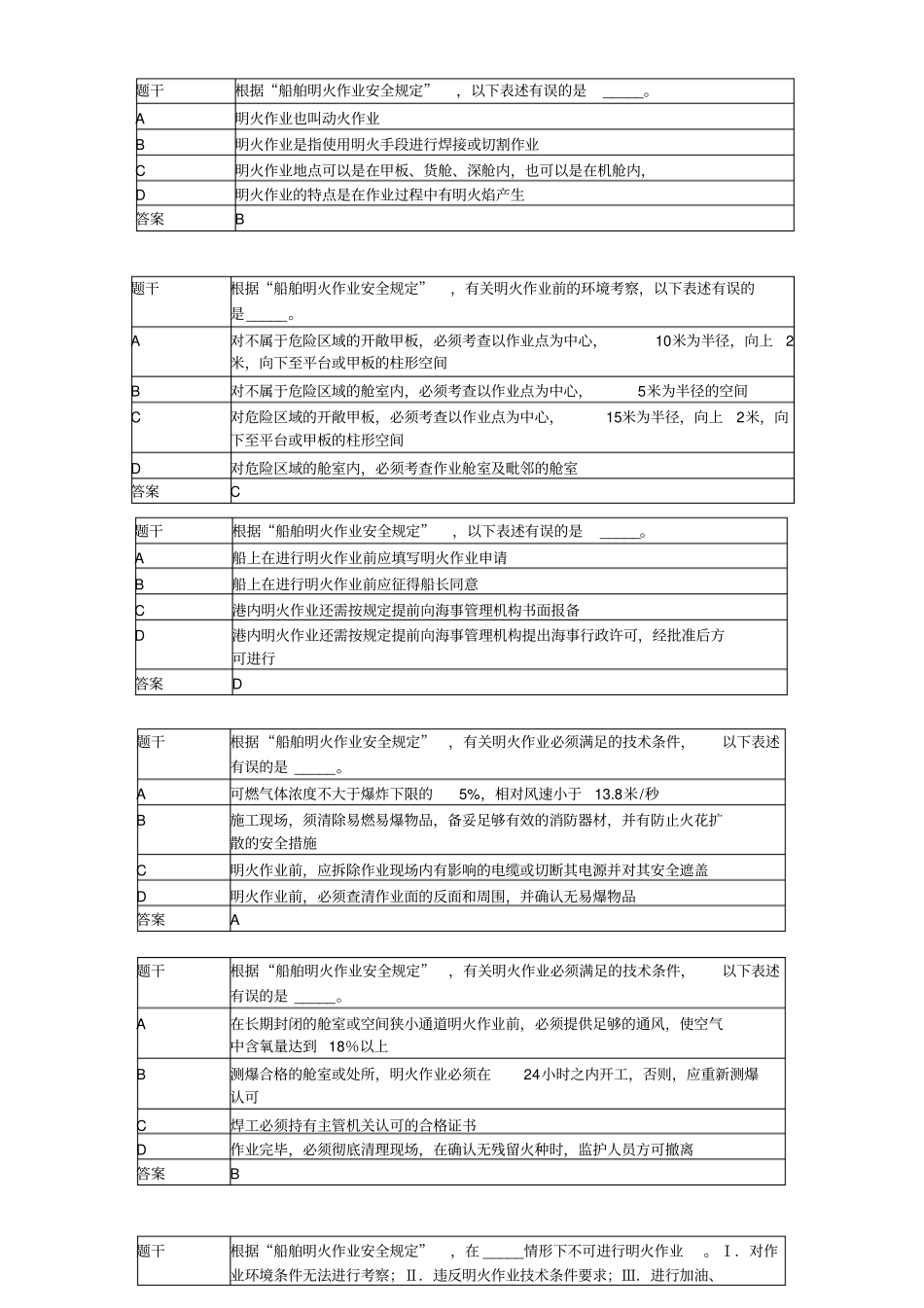 11规则船舶管理大副机考真题汇总_第1页
