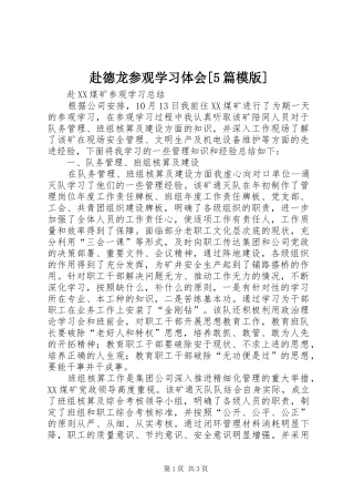赴德龙参观学习体会[5篇模版]