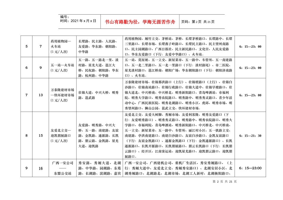 南宁市公共交通总公司公交线路汇总_第2页