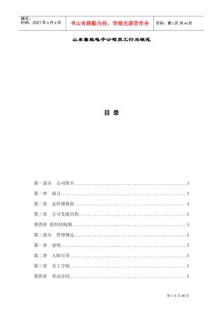 山东某某电子公司员工行为规范