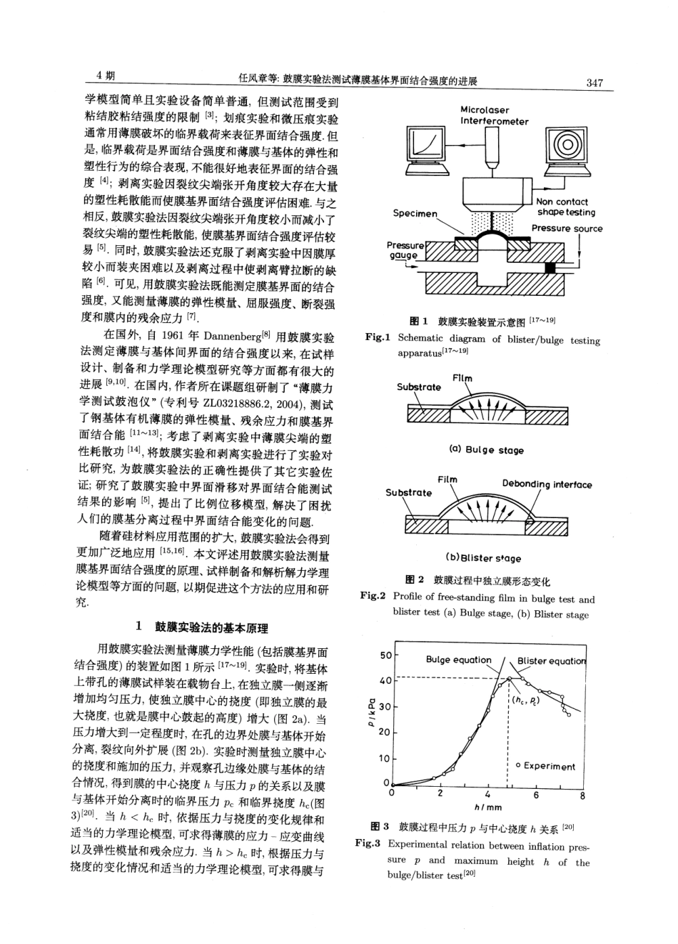 鼓膜实验法测试薄膜基体界面结合强度的进展_第2页