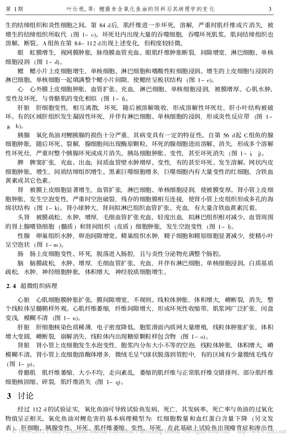鲤摄食含氧化鱼油的饲料后其病理学的变化_叶仕根_第3页