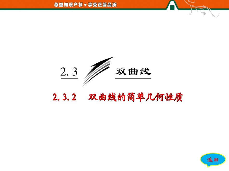 高中数学课件  第一课时 双曲线的简单几何性质_第3页