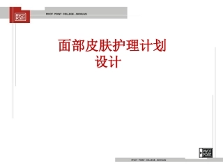 面部皮肤护理计划设计