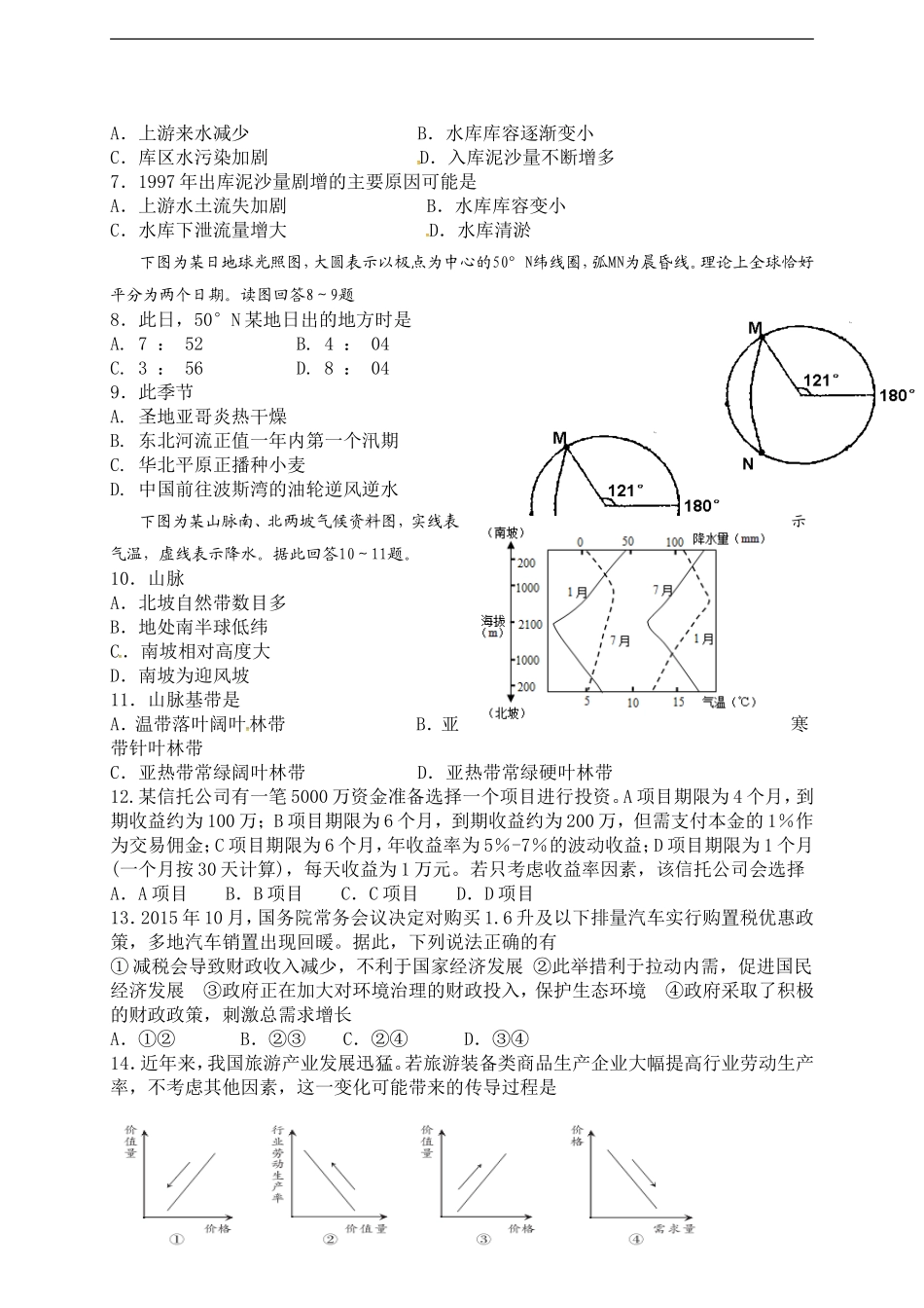 陕西师大附中2016届高三二模_第2页