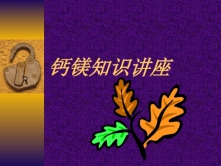 钙镁知识讲座