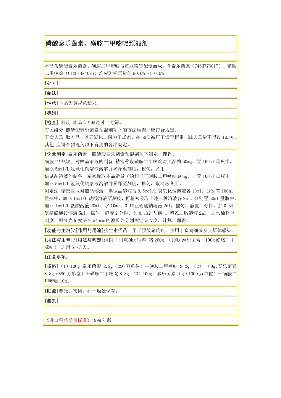进口兽药质量标准1999_第2页