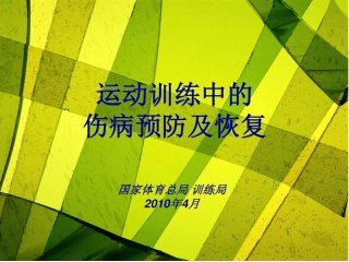 运动训练中的伤病预防及恢复