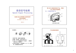 语音信号处理-第02章 语音信号的产生、特征与人耳的听觉特性